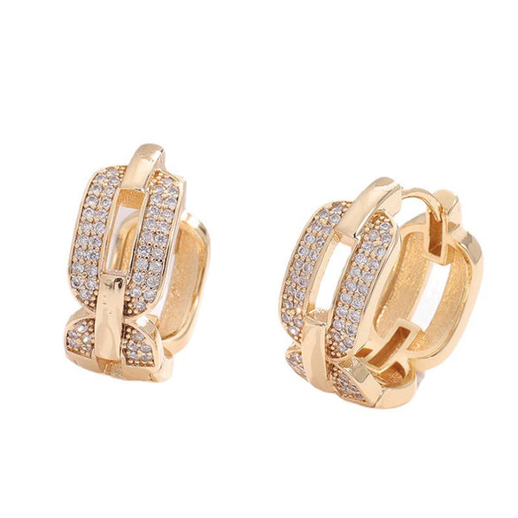 Wholesale Jewelry Micropaved Zirconia Earrings Copper Electroplating Style For Women