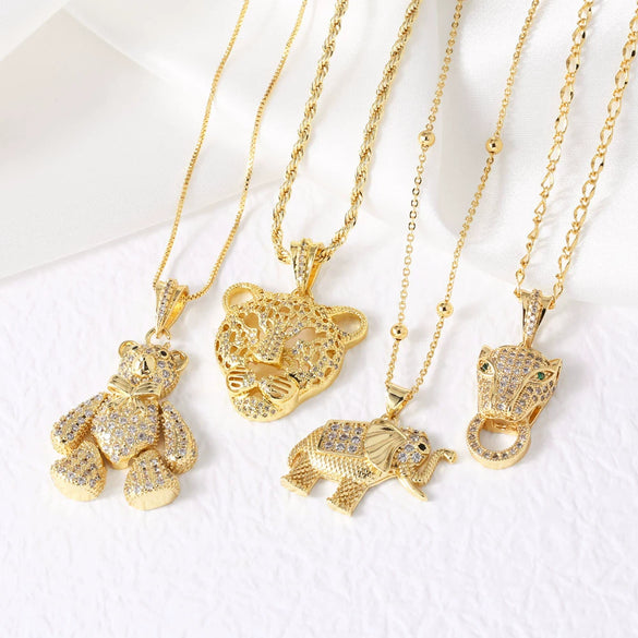 Wholesale Jewelry Minimalist Animal Pendant Necklace Copper Electroplating