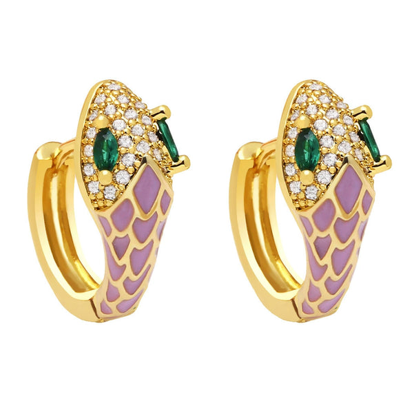 Wholesale Jewelry Minimalist Animal Zodiac Copper Earrings Set With Zircon For Women