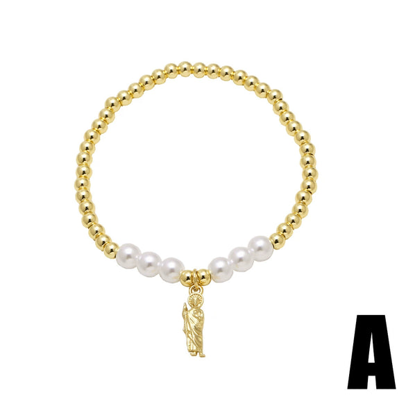 Wholesale Jewelry Minimalist Animal Zodiac Copper Gold Plated Pendant Bracelet