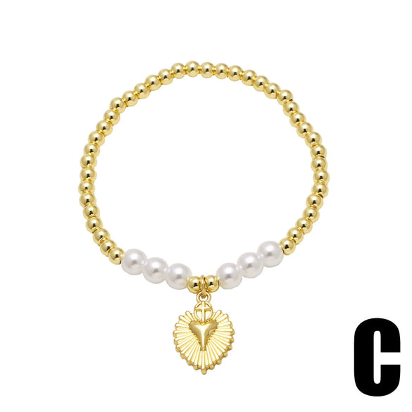 Wholesale Jewelry Minimalist Animal Zodiac Copper Gold Plated Pendant Bracelet