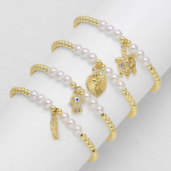 Wholesale Jewelry Minimalist Animal Zodiac Copper Gold Plated Pendant Bracelet
