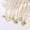 Wholesale Jewelry Minimalist Animal Zodiac Copper Gold Plated Pendant Necklace