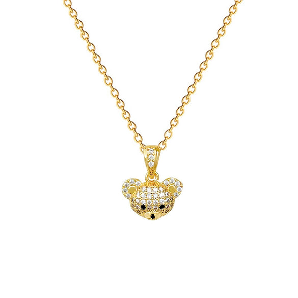 Wholesale Jewelry Minimalist Camellia Pattern Copper Pendant Stainless Steel Chain Electroplated Women's Necklace