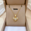 Wholesale Jewelry Minimalist Camellia Pattern Copper Pendant Stainless Steel Chain Electroplated Women's Necklace