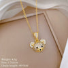 Wholesale Jewelry Minimalist Camellia Pattern Copper Pendant Stainless Steel Chain Electroplated Women's Necklace