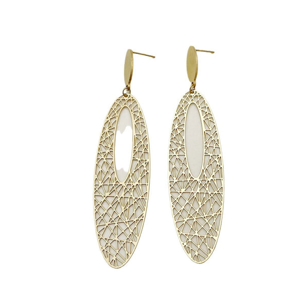 Wholesale Jewelry Minimalist Cold Style Geometric Stainless Steel Electroplated Earrings