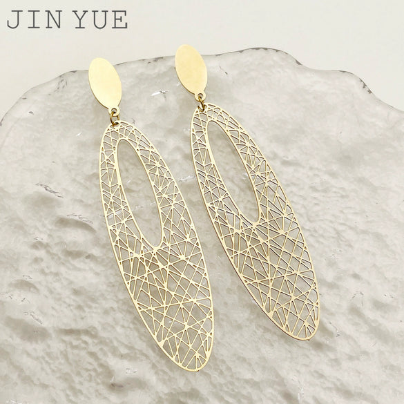 Wholesale Jewelry Minimalist Cold Style Geometric Stainless Steel Electroplated Earrings