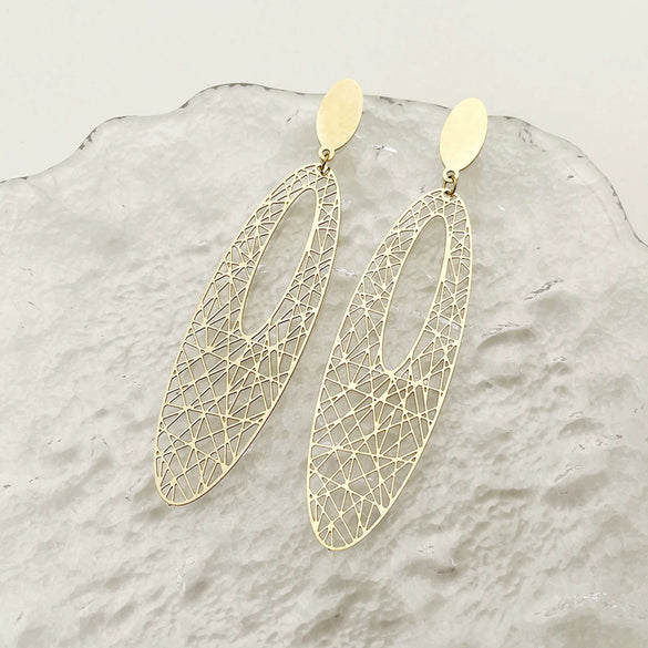 Wholesale Jewelry Minimalist Cold Style Geometric Stainless Steel Electroplated Earrings
