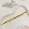 Wholesale Jewelry Minimalist Colorful Rice Beads Gold Beads Threelayer Personality Bracelet Stainless Steel Electroplated