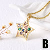 Wholesale Jewelry Minimalist Copper Goldplated Star Shape Pendant Necklace