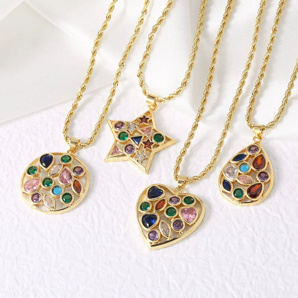 Wholesale Jewelry Minimalist Copper Goldplated Star Shape Pendant Necklace