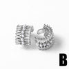 Wholesale Jewelry Minimalist Copper Heart Shape Electroplated Double Layer Love Pearl Ear Clip Earrings For Women