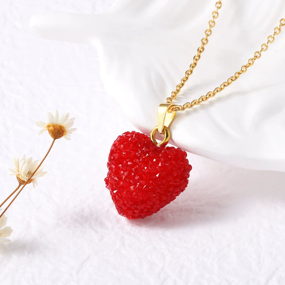 Wholesale Jewelry Minimalist Copper Heart Shape Pendant Necklace With O Chain Electroplating For Women