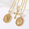 Wholesale Jewelry Minimalist Cross Copper Gold Plated Pendant Necklace Unisex