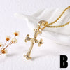 Wholesale Jewelry Minimalist Cross Copper Gold Plated Pendant Necklace Unisex