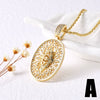 Wholesale Jewelry Minimalist Cross Copper Gold Plated Pendant Necklace Unisex