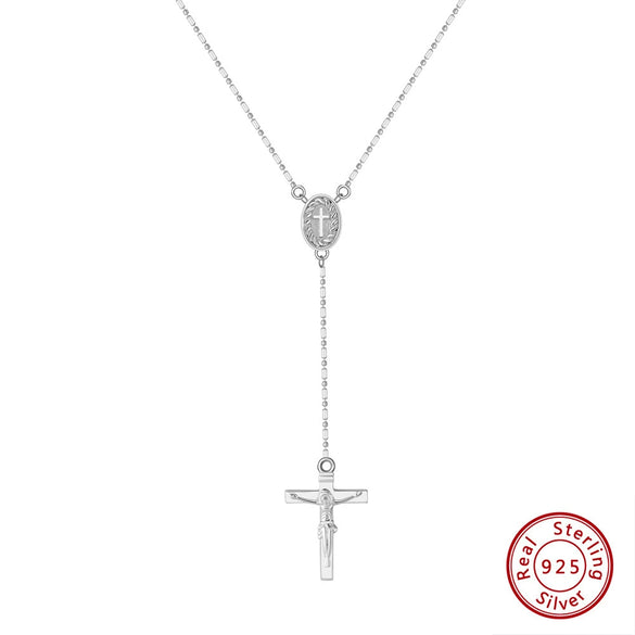Wholesale Jewelry Minimalist Cross 925 Sterling Silver Yshaped Lock Ochain Pendant Necklace For Women