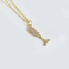 Wholesale Jewelry Minimalist Flower Copper Mixed Gemstone Inlay Electroplating Goblet Pendant Necklace For Women