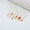 Wholesale Jewelry Minimalist Flower Copper Mixed Gemstone Inlay Electroplating Goblet Pendant Necklace For Women