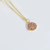 Wholesale Jewelry Minimalist Flower Copper Mixed Gemstone Inlay Electroplating Goblet Pendant Necklace For Women