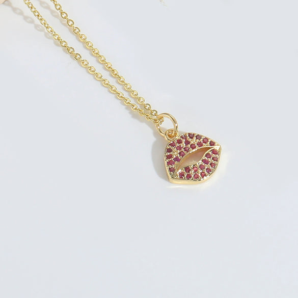Wholesale Jewelry Minimalist Flower Copper Mixed Gemstone Inlay Electroplating Goblet Pendant Necklace For Women