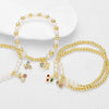 Wholesale Jewelry Minimalist Fruit Cherry Copper Pendant Bracelet Goldplated