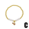 Wholesale Jewelry Minimalist Fruit Cherry Copper Pendant Bracelet Goldplated
