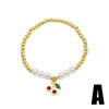 Wholesale Jewelry Minimalist Fruit Cherry Copper Pendant Bracelet Goldplated