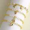 Wholesale Jewelry Minimalist Fruit Cherry Copper Pendant Bracelet Goldplated