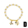 Wholesale Jewelry Minimalist Fruit Cherry Copper Pendant Bracelet Goldplated
