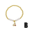 Wholesale Jewelry Minimalist Fruit Cherry Copper Pendant Bracelet Goldplated