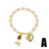 Wholesale Jewelry Minimalist Fruit Cherry Pearl Copper Gold Plated Bracelet
