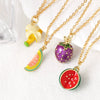 Wholesale Jewelry Minimalist Fruit Geometric Copper Electroplated Pendant Necklace Unisex