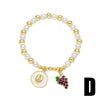 Wholesale Jewelry Minimalist Fruit Grape Pendant Copper Gold Plated Bracelet Unisex