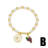 Wholesale Jewelry Minimalist Fruit Grape Pendant Copper Gold Plated Bracelet Unisex