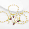 Wholesale Jewelry Minimalist Fruit Grape Pendant Copper Gold Plated Bracelet Unisex