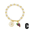 Wholesale Jewelry Minimalist Fruit Grape Pendant Copper Gold Plated Bracelet Unisex