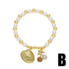 Wholesale Jewelry Minimalist Fruit Pattern Copper Gold Plated Pendant Bracelet