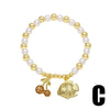 Wholesale Jewelry Minimalist Fruit Pattern Copper Gold Plated Pendant Bracelet