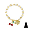 Wholesale Jewelry Minimalist Fruit Pattern Copper Gold Plated Pendant Bracelet