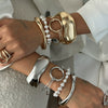 Wholesale Jewelry Minimalist Geometric Alloy And Pearl Bracelet Electroplated