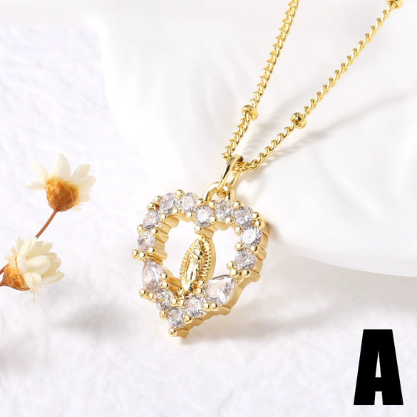 Wholesale Jewelry Minimalist Geometric Copper Gold Plated O Chain Love Pendant Necklace For Women