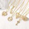 Wholesale Jewelry Minimalist Geometric Copper Gold Plated O Chain Love Pendant Necklace For Women
