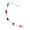 Wholesale Jewelry Minimalist Geometric Copper Inlaid Zircon And Glass Bracelet