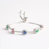 Wholesale Jewelry Minimalist Geometric Copper Inlaid Zircon And Glass Bracelet