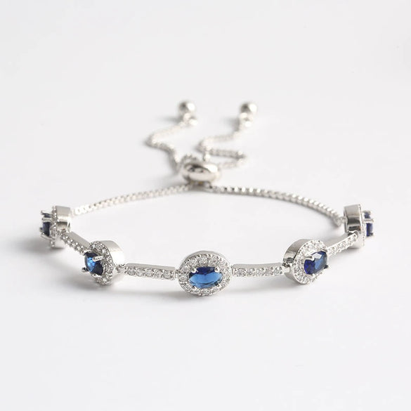 Wholesale Jewelry Minimalist Geometric Copper Inlaid Zircon And Glass Bracelet