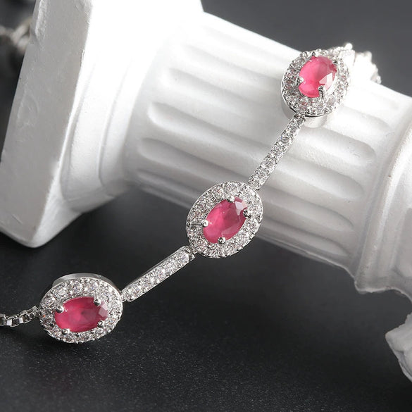 Wholesale Jewelry Minimalist Geometric Copper Inlaid Zircon And Glass Bracelet