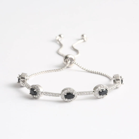 Wholesale Jewelry Minimalist Geometric Copper Inlaid Zircon And Glass Bracelet