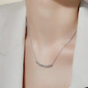 Wholesale Jewelry Minimalist Geometric Copper Mixed Gem Inlay Ushaped Smile Pendant Ochain Necklace For Women